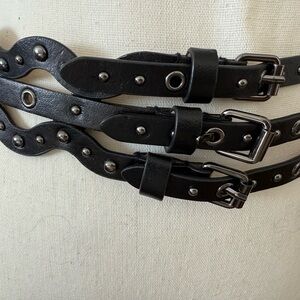 BCBG Black Belt with Silver Accents